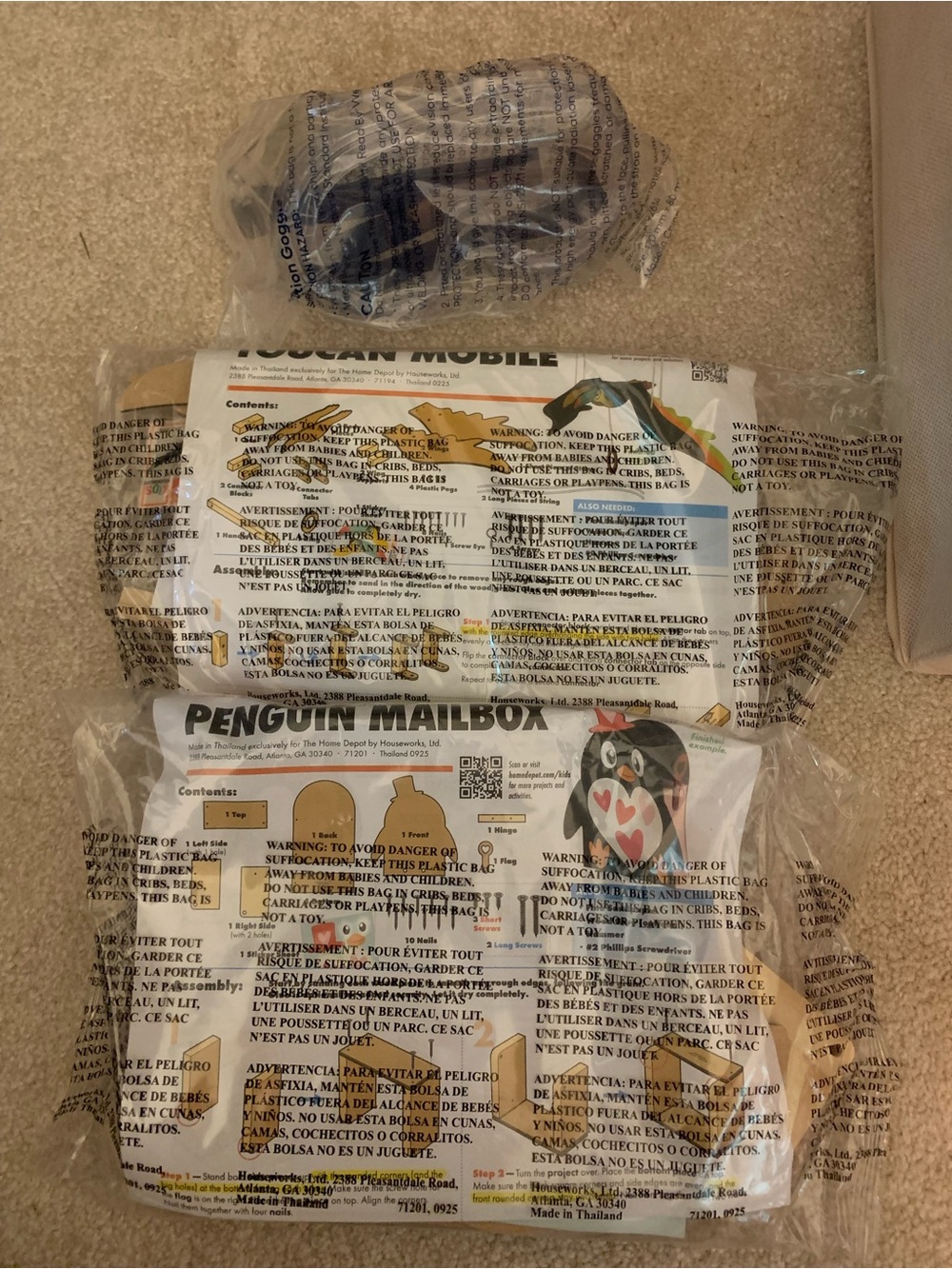 Home Depot Kids Project Kits and Goggles